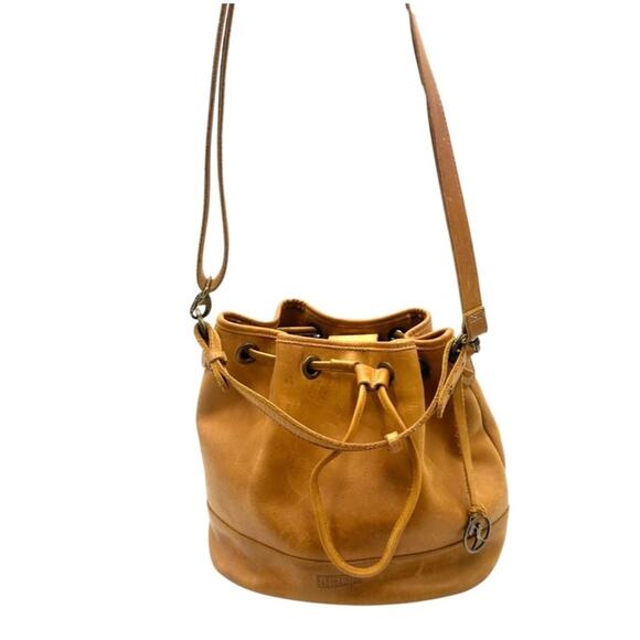 BASEBALLISM VINTAGE Look - authentic genuine leather bucket crossbody handbag - Picture 3 of 14
